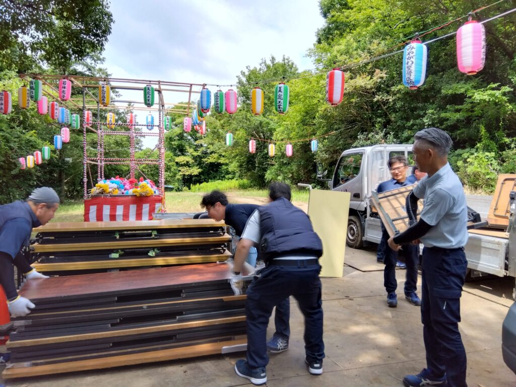 新井町盆踊り大会設営のお手伝い